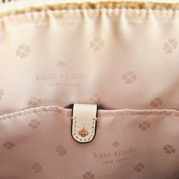 Kate Spade New York Medium Polly Leather Crossbody Bag White Parchment - Picture 10 of 11